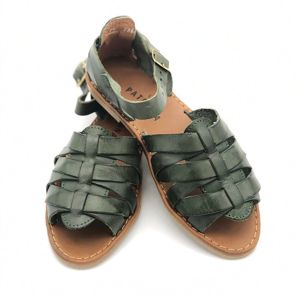 Shop Handmade Huaraches Maritza Army Green La Patrona